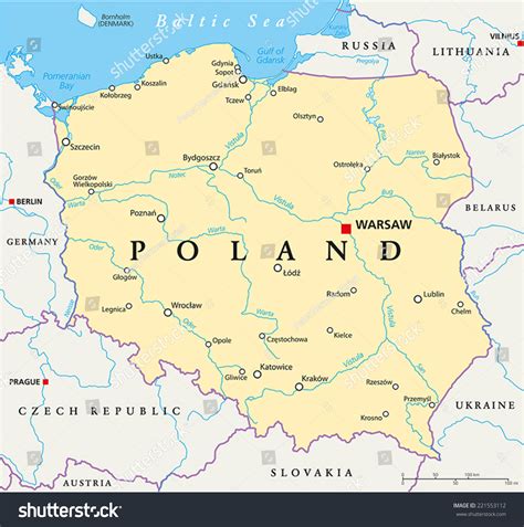 Map of Poland cities: major cities and capital of .